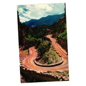 Vintage Temple Drive Postcard Colorado Springs Scenic Road Cave Winds Colorado